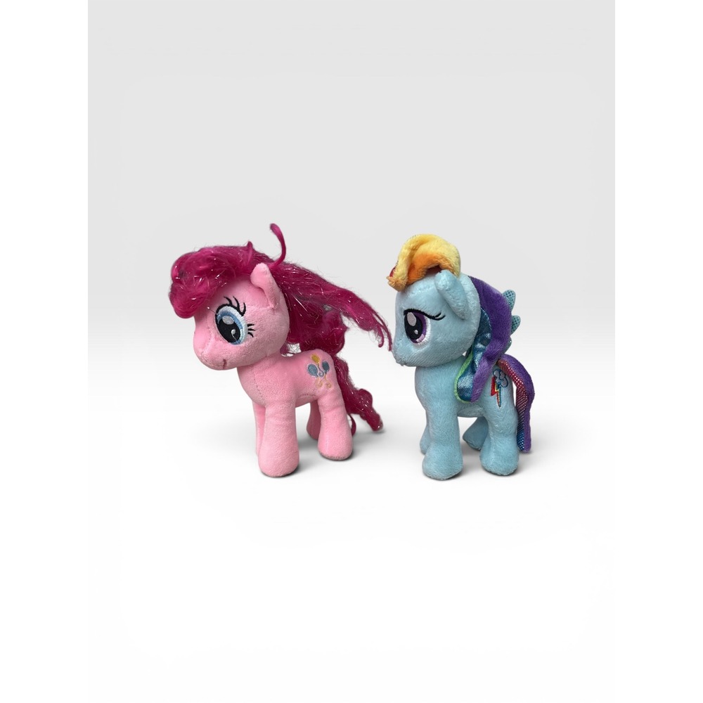Ty My Little Pony Plush Pinkie Pie & Rainbow Dash 7 Inch Sparkle Set 2015 Hasbro